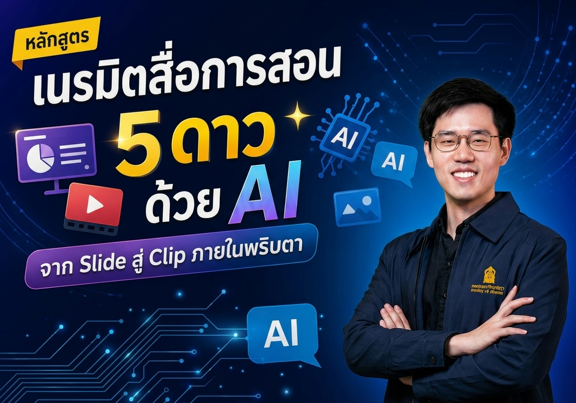 เนรมิตสื่อการสอน 5 ดาว ด้วย AI: จาก Slide สู่ Clip ภายในพริบตา